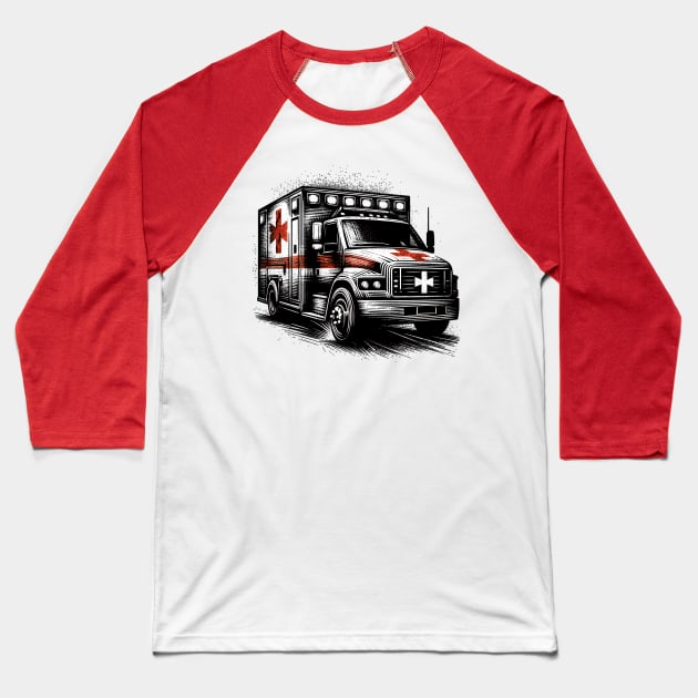 Ambulance Baseball T-Shirt by Vehicles-Art